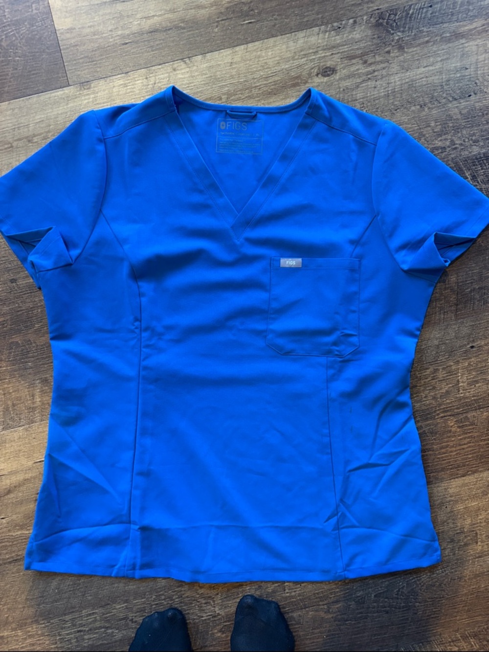 Figs Women's V-Neck Scrub Top in Royal Blue